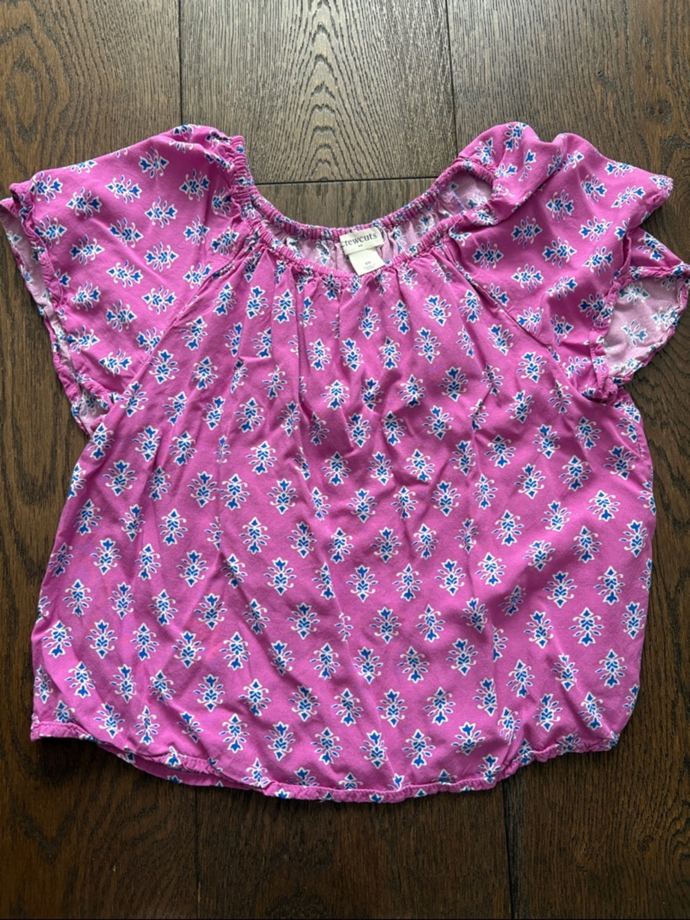 Crewcuts Girls Pink Floral Short-Sleeve Top